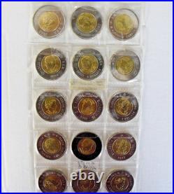 15Toonie ALL COLOR coin lot 2017-2026 complete collection Canadian circulat $2