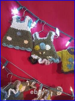 17 Vintage TARA Handknit-Hand Spun Wool Handmade In Nepal Sweater Ornaments LOT