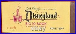 1958 Disneyland ADULT A B C D TICKET Book ALL 4 TICKETS NEAR MINT MINT RARE C1