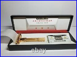 1966 Gillette Aristocrat Gold Plated Adjustable Razor MINT all orig Packaging