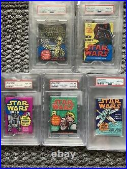 1977-78 Star Wars Topps Series 1-5 All PSA 8 Wax Pack Lot. Rare All 5 Are PSA 8