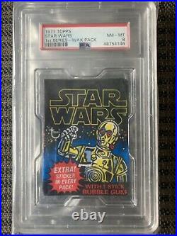 1977-78 Star Wars Topps Series 1-5 All PSA 8 Wax Pack Lot. Rare All 5 Are PSA 8