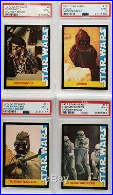 1977 Star Wars Wonder Bread Complete Mint Set All 16 Cards Graded Psa 9