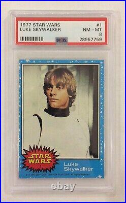 1977 Topps Star Wars Series 1 Blue Full 66 Card Set Lot All Psa 8 / 8.5 / 9