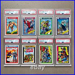 1990 Impel Marvel Universe 8 CARD LOT all PSA 8 Spider-Man, X-Men