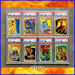1991 Impel Marvel Universe 8 CARD LOT all PSA 8 Firestar, Hawkeye, Phoenix