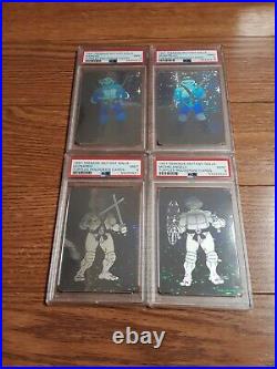 1991 Mirage Teenage Mutant Ninja Turtles 4 Hologram Card Lot All PSA 9s MINT