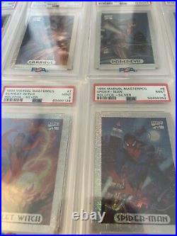 1994 Marvel Masterpieces Silver Holofoil Full Set 1-10 Graded ALL PSA 9