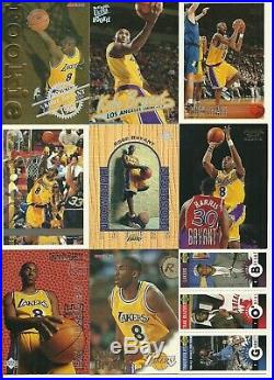 1996-97 Kobe Bryant Rookie Collection 9 Card Lot All Rookies All NM-MN Condition
