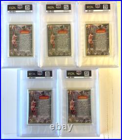 1996 U. D. MICHAEL JORDAN ALL PSA 9's MINT #1-#5 EMBOSSED 1/1 METAL SET RARE