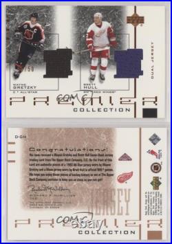 2001 Premier Collection Dual Jersey Black /50 Brett Hull Wayne Gretzky #D-GH HOF