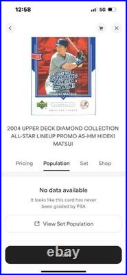 2004 UD Diamond Collection All Star Lineup Promo Hideki Matsui PSA 10 Gem Mint 2004 UD Diamond Collection All Star Lineup Promo Hideki Matsui PSA 10 Gem Mint