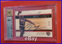 2005-06 Ultimate Collection All-star Michael Jordan Auto Bulls Bgs 9 Mint 8/14