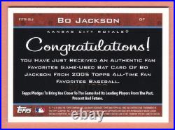 2005 Topps All-time Fan Favorites Relics/200 Bo Jackson Bat Mint #ffr-bj Royals