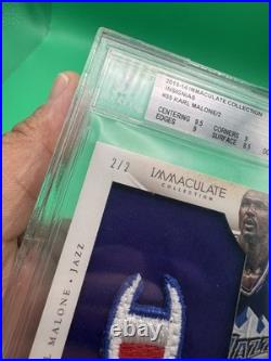 2013 Immaculate Karl Malone INSIGNIAS Champion Logo PATCH 2/2 BGS 9 MINT Jazz