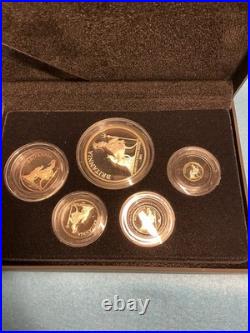 2013 UK Britannia 5 Coin Silver Proof Set with withall Royal Mint OGP
