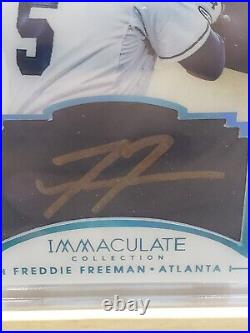 2014 Immaculate Freddie Freeman Auto # /10 All Star Autograph! Gold Ink