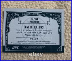 2016 Topps UFC Museum Collection CM PUNK Auto Archival Autograph /99 WWE AEW UFC