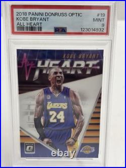 2018 Panini Donruss Optic Kobe Bryant All Heart Blue / 19 PSA 9 MINT