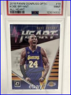 2018 Panini Donruss Optic Kobe Bryant All Heart Blue / 19 PSA 9 MINT