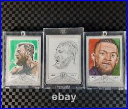 2019 Topps UFC Museum Collection ALL 3 CONOR MCGREGOR 1-of-1 Canvas Collection