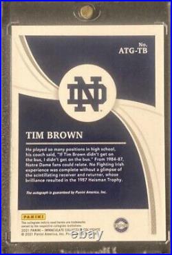 2021 Immaculate Collegiate All Time Greats Tim Brown AUTO Autograph #d 1/5 ND
