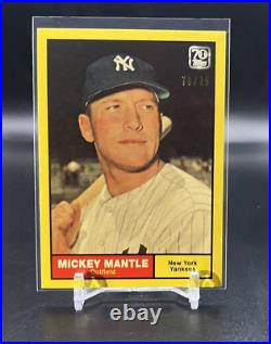 2021 Topps Mickey Mantle X Collection #22 1961 Topps YELLOW PARALLEL SSP #d /75
