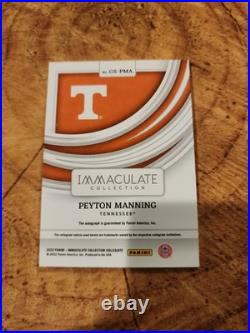 2022 Immaculate Collegiate Collection All-time Greats Peyton Manning Auto /49