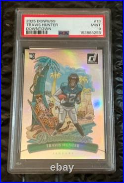 2025 PSA Mint 9 PANINI DONRUSS Travis Hunter Downtown! Jacksonville Jaguars #13