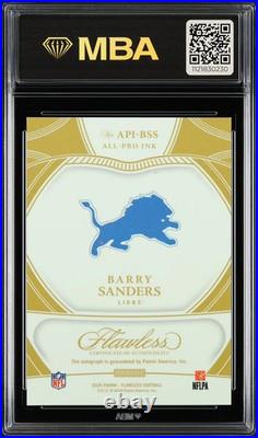 2025 Panini Flawless All-Pro Ink Barry Sanders #API-BSS Silver MBA 9 Mint