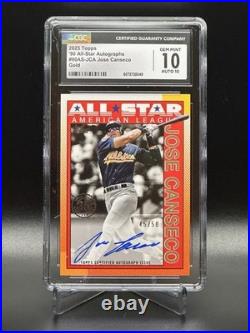 2025 Topps'90 All-Star Autographs Jose Canseco Gold /50 CGC Gem Mint 10 2025 Topps'90 All-Star Autographs Jose Canseco Gold /50 CGC Gem Mint 10