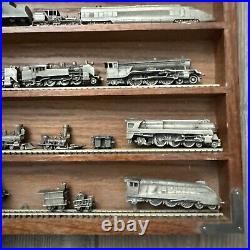 31 Pieces Franklin Mint Pewter Train Set & Display Case