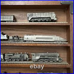 31 Pieces Franklin Mint Pewter Train Set & Display Case