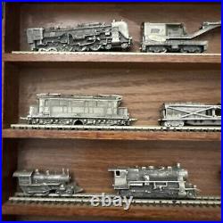 31 Pieces Franklin Mint Pewter Train Set & Display Case