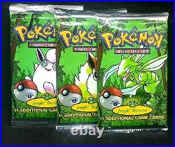3 Pokemon Jungle 1st Edition Factory Sealed Booster Packs All Artworks Mint