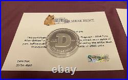 #420 2014 Shibe Mint Collection. 999 Silver Dogecoin 1 oz, Dogecar, all COAs