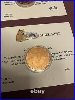 #420 2014 Shibe Mint Collection. 999 Silver Dogecoin 1 oz, Dogecar, all COAs
