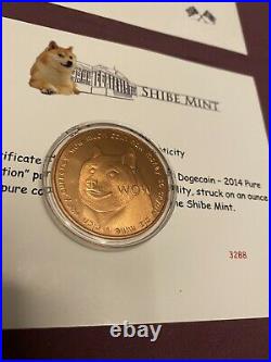 #420 2014 Shibe Mint Collection. 999 Silver Dogecoin 1 oz, Dogecar, all COAs