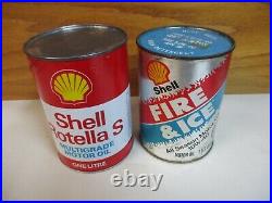 6 Vintage Shell Motor Oil Cans Lot (Quarts) Canada USA (Cardboard) All Different
