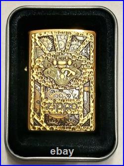 6 Zippo Lot Armor Emblem Swarovski Crystal Brass All Unfired New In Box