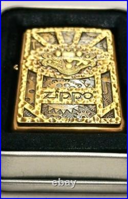 6 Zippo Lot Armor Emblem Swarovski Crystal Brass All Unfired New In Box