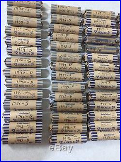 (71) ROLLS OF OLD JEFFERSON NICKELS 1938 Thru 1964 ALL MINTS, RARE COLLECTION