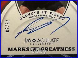 76/99 Georges St-Pierre 2022 Immaculate UFC Marks Of Greatness Auto #MG-GSP