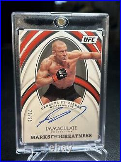 76/99 Georges St-Pierre 2022 Immaculate UFC Marks Of Greatness Auto #MG-GSP
