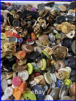 7.6 pounds Antique Vintage Estate Mixed Old Button Lot Collection All Kinds