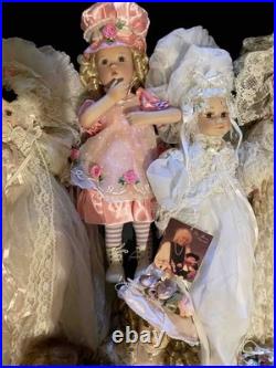 8 Vintage Collectible Porcelain Dolls