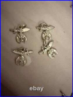 ALL STERLING 925 Masonic Shriners LOT 40+ Pins Charms Pendants + 925 Belt Buckle
