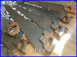 ANTIQUE VINTAGE DISSTON HAND SAW LOT Of 14 ALL DISSTON But 1 Unknown