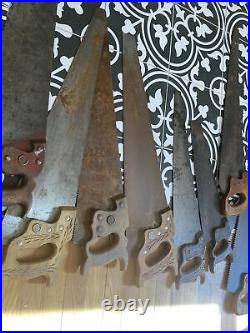ANTIQUE VINTAGE DISSTON HAND SAW LOT Of 14 ALL DISSTON But 1 Unknown