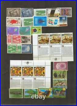 A Collection Of UN with offices all mint never hinged Inscription strips f-26